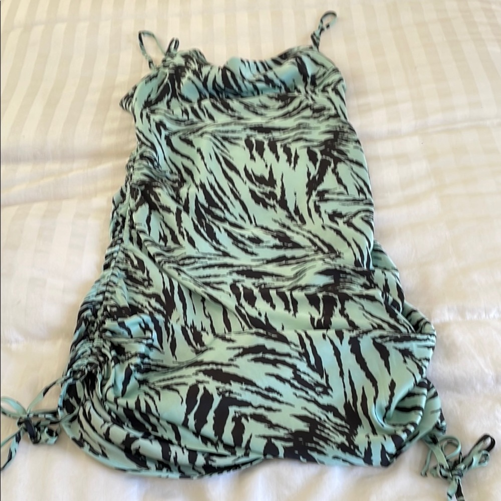 Wayf Mint and Black Mini Dress Medium